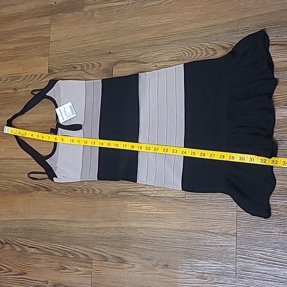Bebe Black and Beige‎ Striped Dress - Picture 8 of 12
